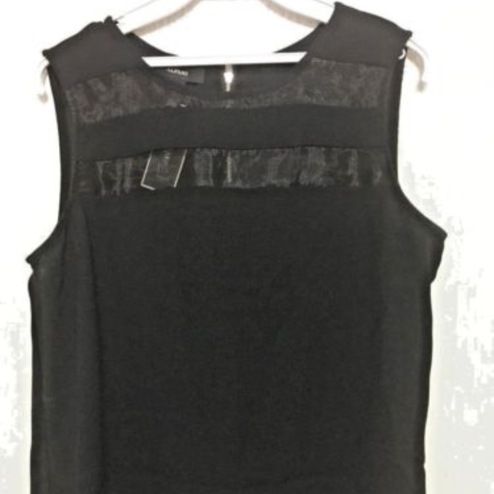 Sheer Illusion Blouse Size 8 Deep Black